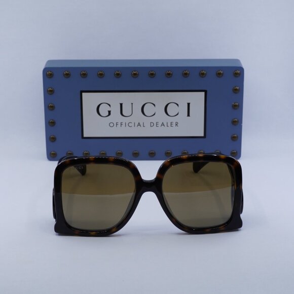 Gucci GG1326S 007 Square Sunglasses – Havana\Brown - Picture 2 of 11